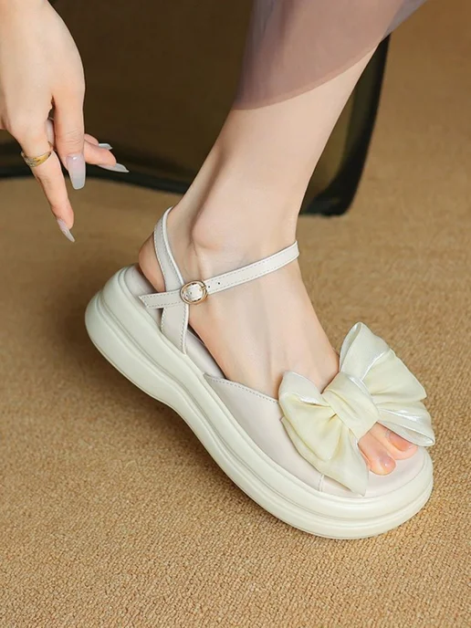 Ola-la shoes Босоножки летние на платформе, белый, фото 4