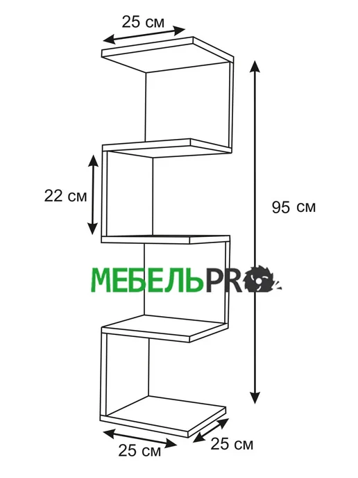 MebelPRO Полка настенная навесная для книг и цветов угловая, белый, фото 6
