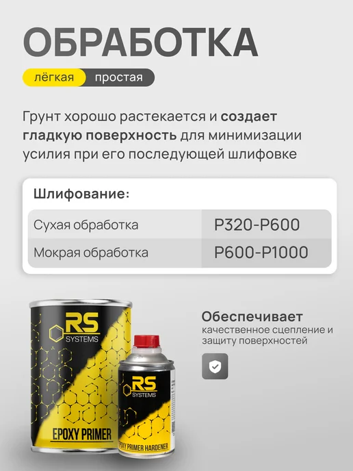 RS Systems Грунтовка автомобильная эпоксидный, антикоррозионный 875 мл, 875 мл, фото 7