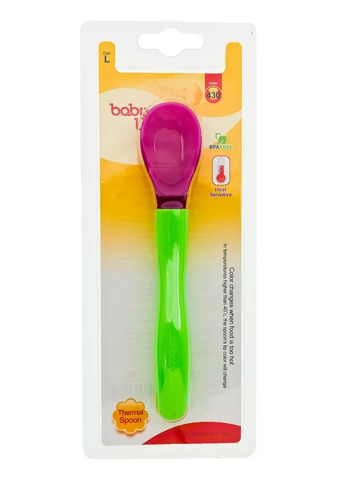 Baby Land Термоложка для кормления силиконовая размер L, 4 мес+, зеленый, фото 2
