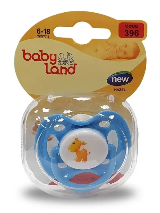 Baby Land Пустышка силиконовая круглая 6-18 мес с колпачком, синий, фото 2