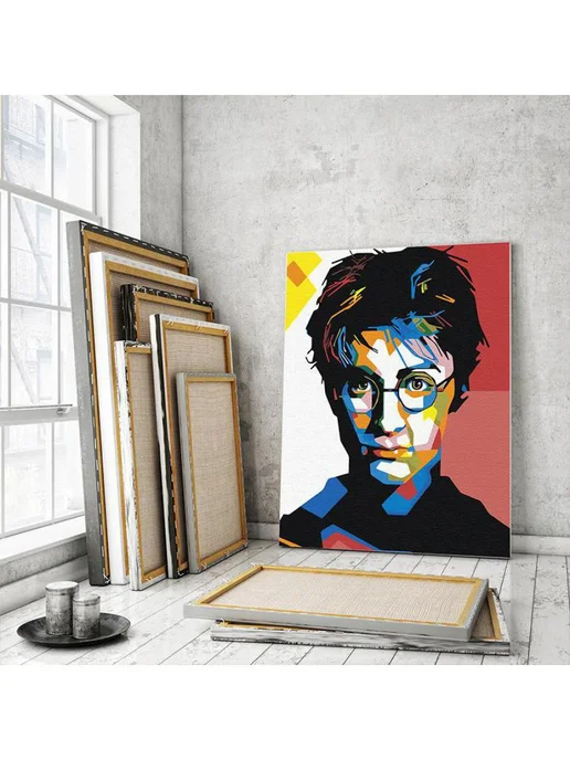 Живопись по номерам Картина по номерам Гарри Поттер абстракция Harry Potter, белый, фото 3