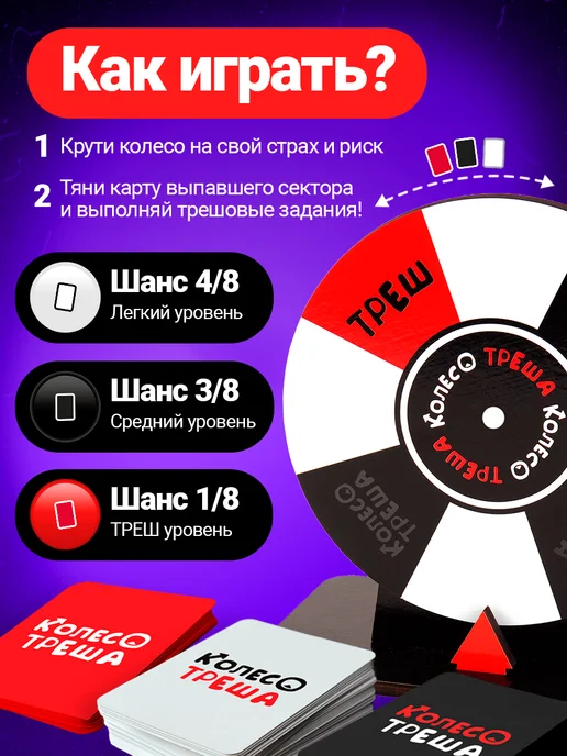 Veselo Games Настольная игра для компании Колесо Треша, черный, фото 2