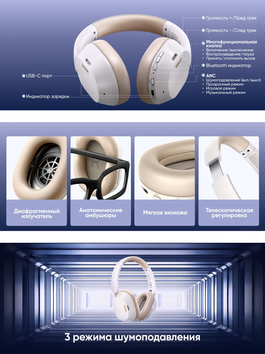 Накладные беспроводные наушники HP203 (35757) HiTune Max 5C - фото 3