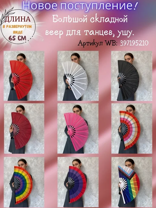 эЛэН Веер китайский складной на стену большой, черный, фото 4