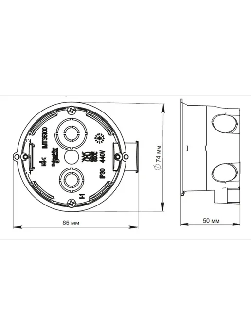 Systeme Electric Коробка установочная с соединителем для полых стен 68(65)x45, вариант, фото 3