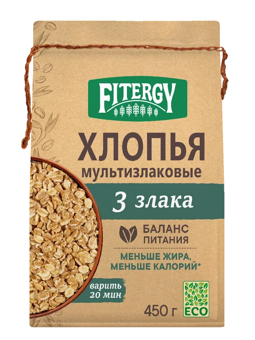 Fitergy Хлопья 3 злака, 450 гр, 450 г, фото 7