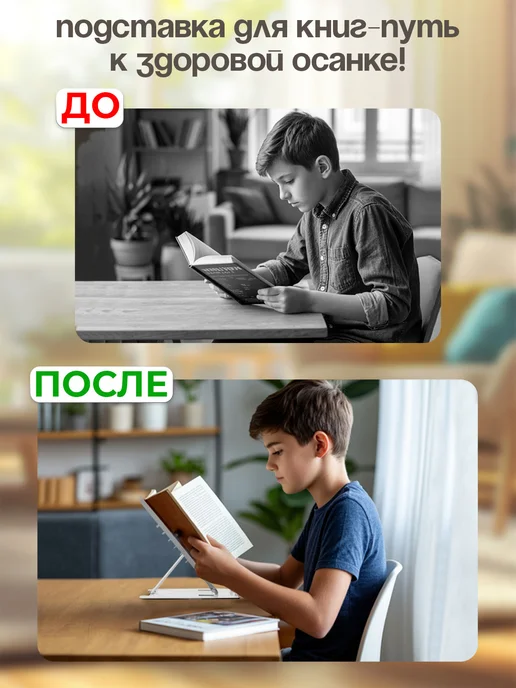 Drawinchi Подставка для книг и учебников школьная металлическая, белый, фото 4
