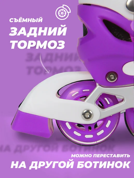 SX Scooter Роликовые коньки взрослые 39-42 раздвижные, ABEC7, фиолетовый, фото 7