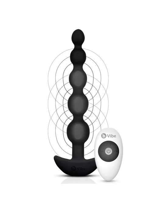 B-Vibe Cinco Anal Beads — цепочка анальных шариков, черный, фото 2