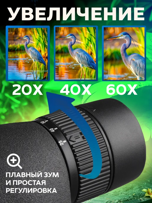 Большой папа Монокуляр мощный профессиональная оптика с ZOOM, черный, фото 5