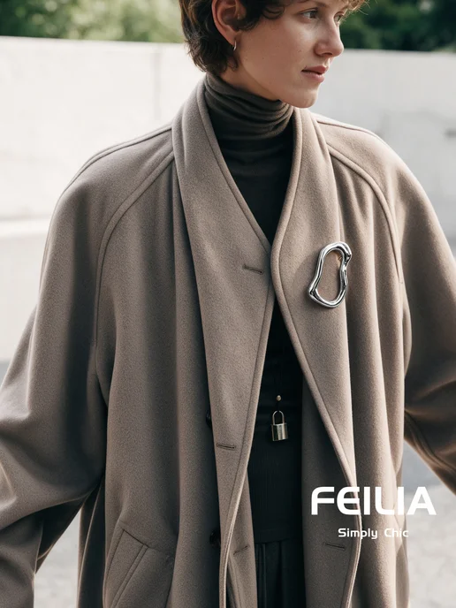 FEILIA брошь геометрическая, серый, фото 5