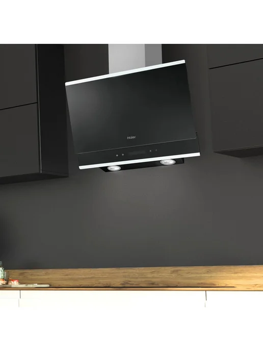 Haier Вытяжка для кухни наклонная HVX-W672GBX 700 м3 ч, черный, фото 3