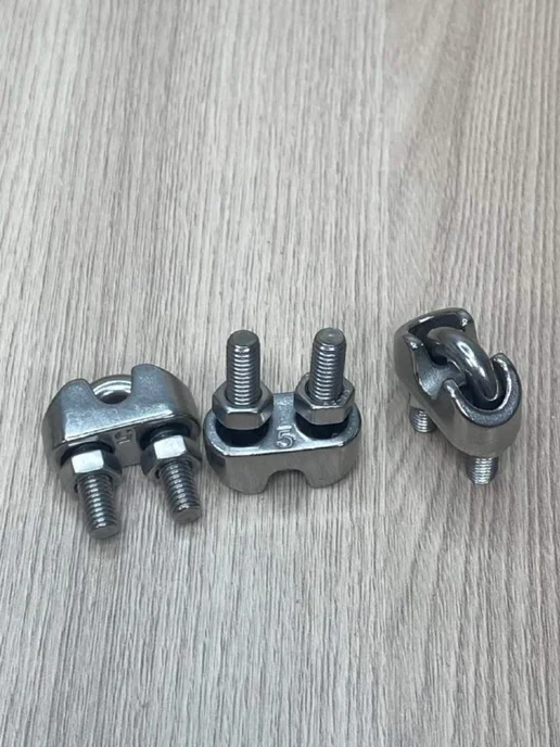 FIXER Зажим для троса 5 мм из нержавеющей стали А2, серый, 2 шт, фото 6