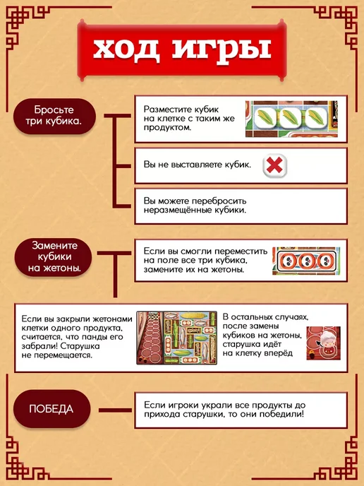 ЛАС ИГРАС Настольная игра Банда панды для детей, красный, фото 3