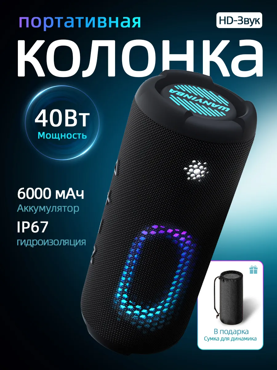 Колонка блютуз беспроводная WANYINBA 40W