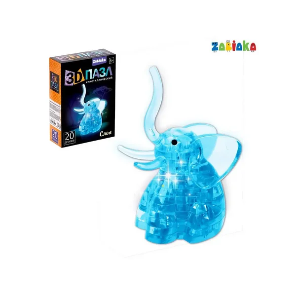 Пазл 3D кристаллический Слон, цвет Микс