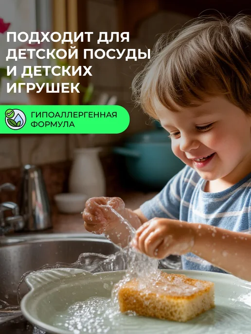 Ecologica Средство для мытья посуды детское с алоэ вера, 1000 мл, 1000 мл, фото 4