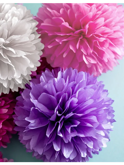 Happy poms Бумажные помпоны для праздника 35-25см, 6 шт, 6 шт, фото 3