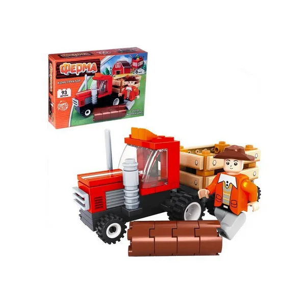 Конструктор Ферма "Лесозаготовочный грузовик", 93 детали
