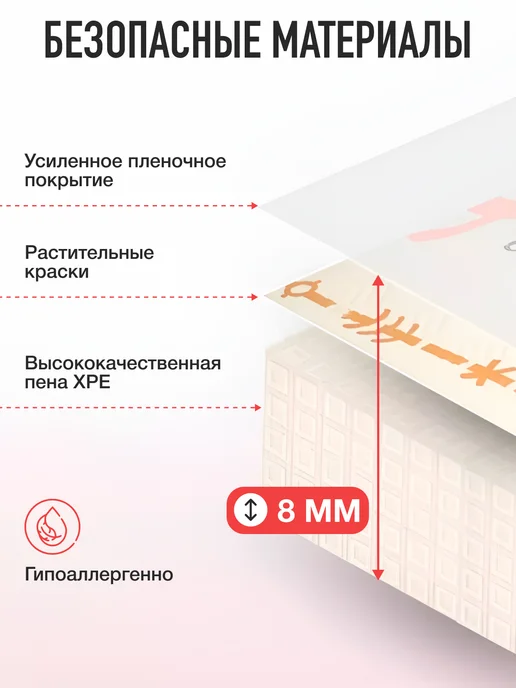 mamagoods Коврик детский для ползания термоковрик складной, серый, в упаковке 775 г, фото 6