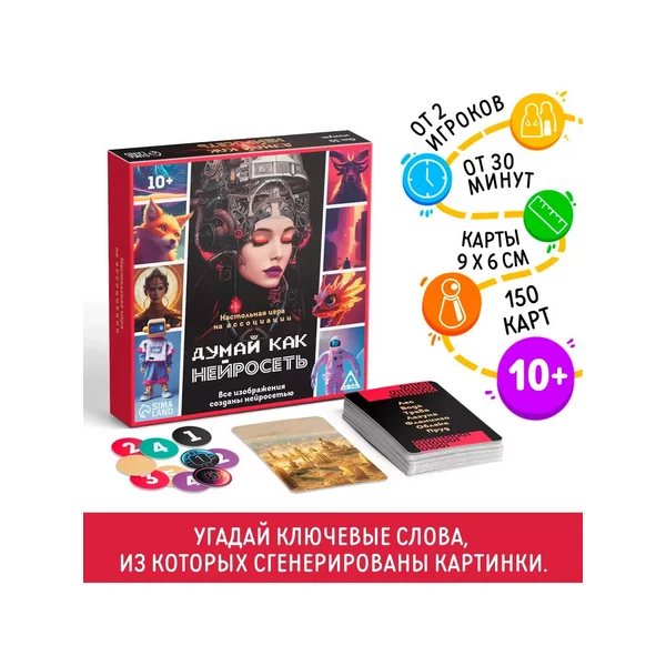 Настольная игра на ассоциации Думай, как нейросеть