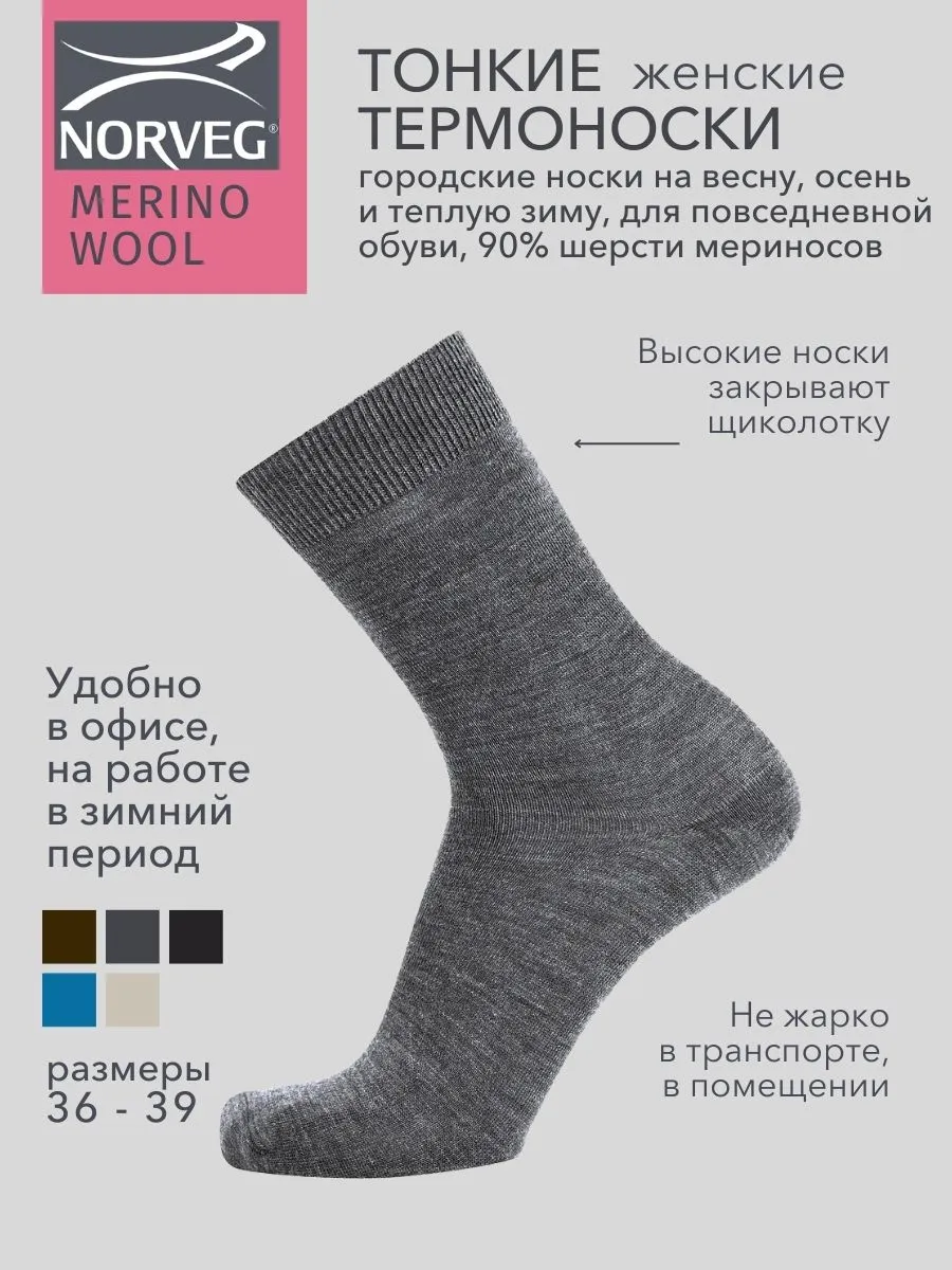 Термоноски MERINO WOOL повседневные шерстяные