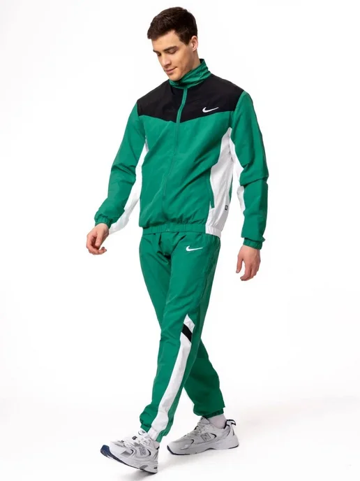 Nike Спортивный костюм весенний в стиле 90-х, черный, фото 3