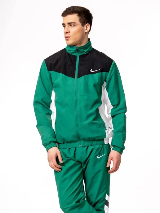 Nike Спортивный костюм весенний в стиле 90-х, черный, фото 4