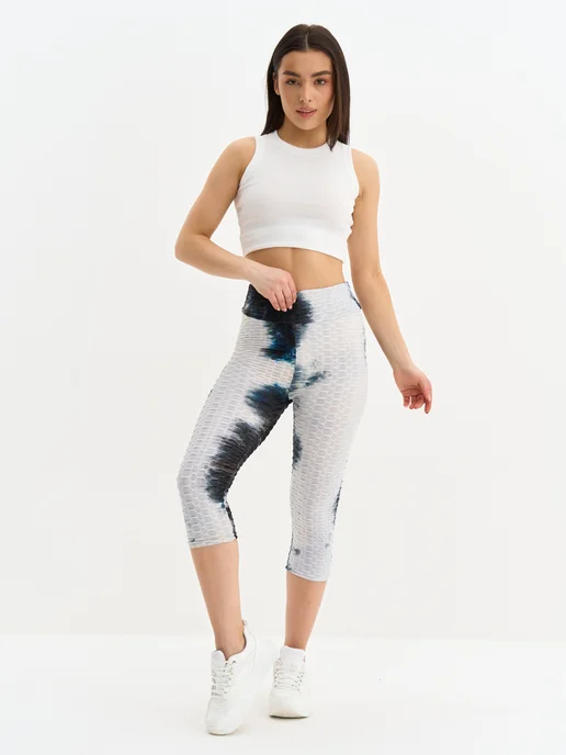 D&M MODA Капри спортивные, черный, фото 3