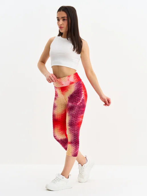 D&M MODA Капри спортивные, красный, фото 4