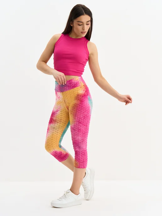 D&M MODA Капри спортивные, желтый, фото 6
