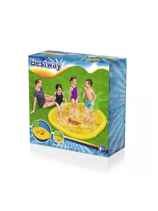 Bestway Бассейн надувной детский с фонтаном "Ананас", 52565, желтый, фото 7