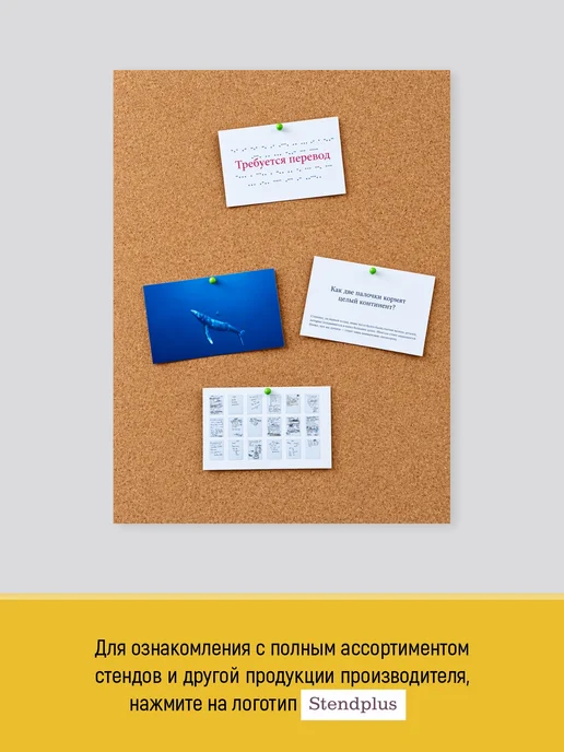 Stendplus Пробковая доска на стену большая для заметок 120х79 см, 60x40x9 см, фото 5