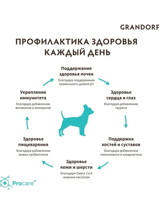 Сухой корм Grandorf' Meat Пробиотик для собак, взрослые, мелкие, мясо, 8 кг, фото 7