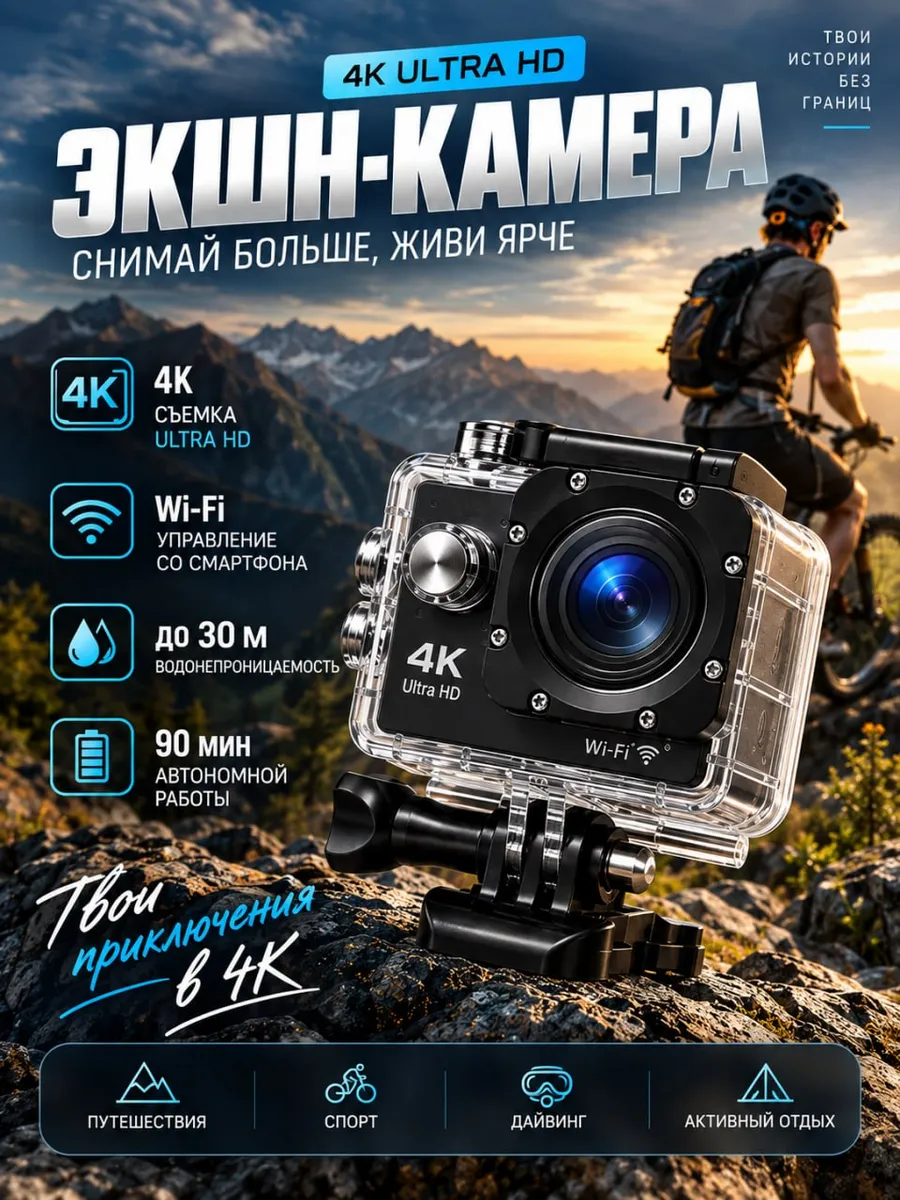 GoPro Компактная экшн-камера с универсальными креплениями