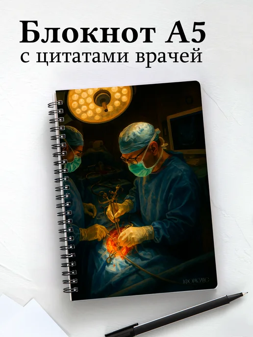 Блокнот медицинский в клетку с цитатами