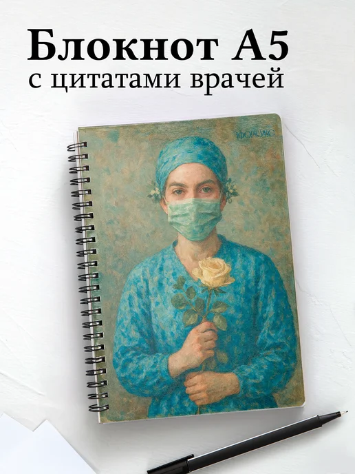 Блокнот медицинский в клетку с цитатами