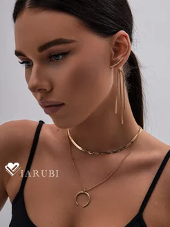 Комплект украшений серьги и колье бижутерия