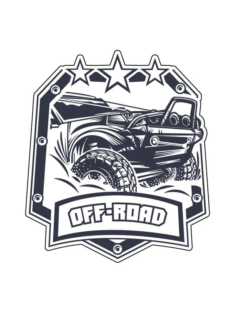 Наклейка на авто 4x4 / внедорожник / Off Road 8,7 × 10,0 см