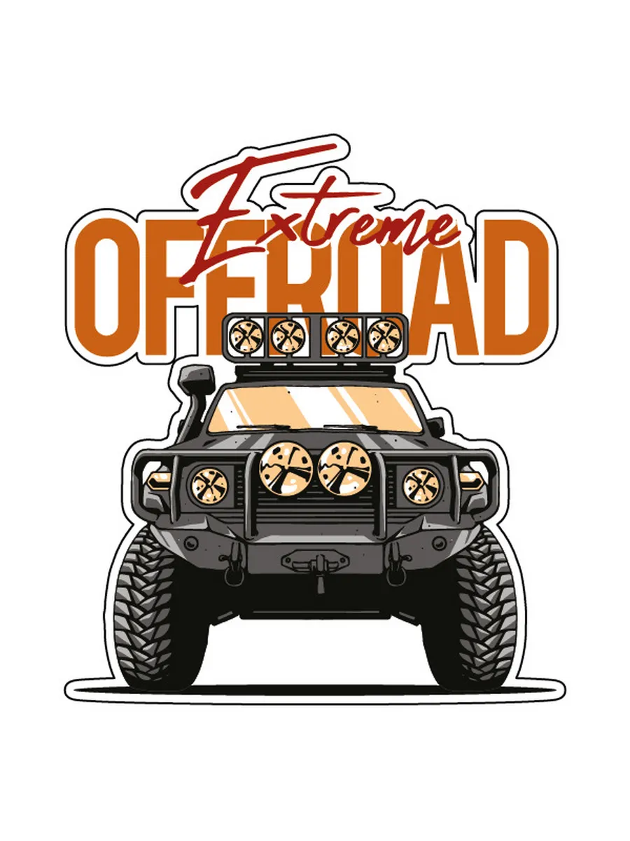 Наклейка на авто 4x4 / внедорожник / Off Road 8,8 × 10,0 см