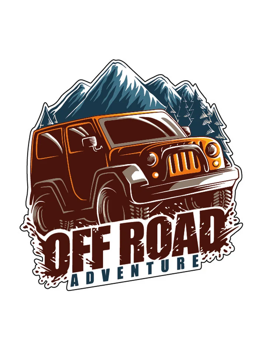 Наклейка на авто 4x4 / внедорожник / Off Road 9,7 × 10,0 см