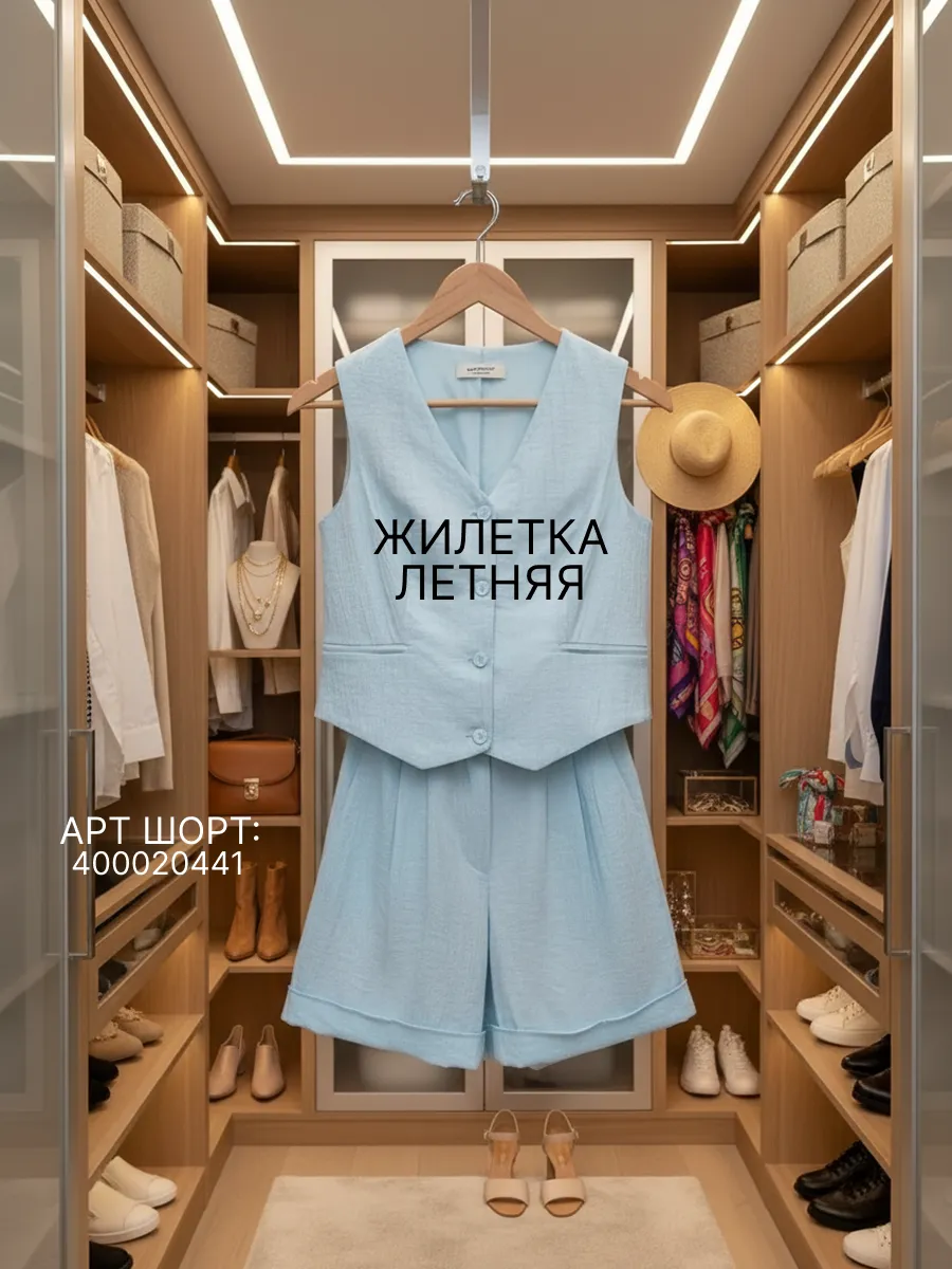 Жилетка летняя укороченная
