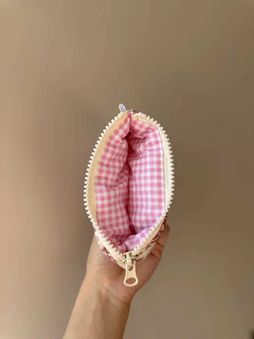 AMOR rus Мини косметичка с резинкой маленькая в сумку, белый, фото 6
