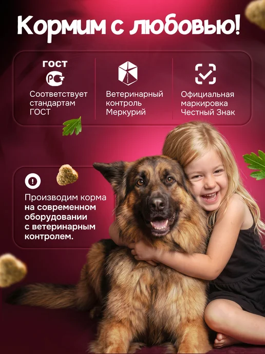 Сухой корм ХВОСТиУС для собак, крупные, говядина, 3 кг, фото 5