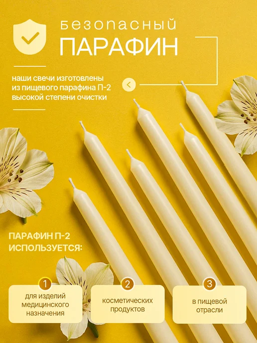 СВЕЧКА КАРТОНОВНА Свечи интерьерные длинные набор, белый, фото 2