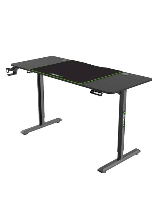 GAMEMAX Компьютерный стол геймера D140-Carbon-EC2 регулировка высоты, черный, фото 3