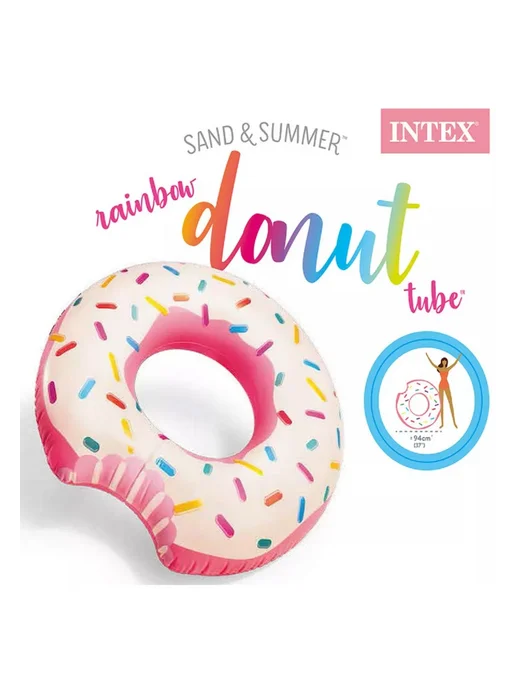 Intex Круг надувной для плавания Пончик, розовый, фото 4