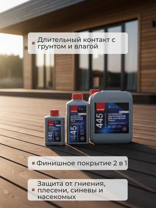 Neomid Антисептик для дерева НЕОМИД 445 АРАБИКА 2кг 445, 5 кг, фото 4