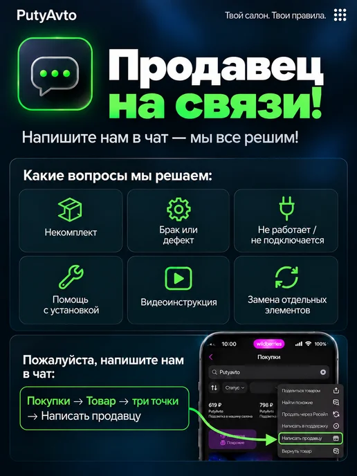 PutyAvto Подсветка салона автомобиля 22в1 контурная амбиентная, черный, фото 7